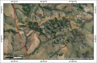 Fig. 1 - Imagem de satélite com a localização do geossítio Mangabeira e de outros geossítios da região. Geossítios: G-02 (Serra da Galga); G-06 (Mangabeira); G-22 (Mirante da Serra da Galga); G-23 (Mirante da Fazenda Agronelli).