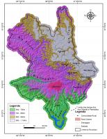 Fig. 5 - Mapa do município de Uberaba com o relevo e a rede de drenagem com os principais cursos d´água. Modelo digital de terreno de Uberaba a partir de imagens Alos Palsar. 