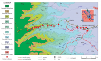 Roteiro geológico da Serra do Rio do Rastro, com a indicação dos afloramentos demarcados. Autor: Filho, V. O.; et. al.(2006)